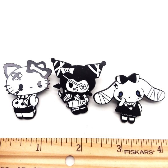 Pins Sanrio Hello Kitty Friends Kuromi 3pc Enamel Cinnammoroll Rave Emo Scene - Picture 2 of 2
